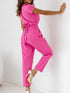 Surplice Cap Sleeve Tie Waist Jumpsuit - Odaingerous